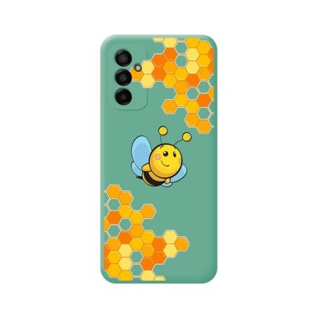 Funda Silicona Líquida Verde para Samsung Galaxy M13 4G diseño Abeja Dibujos