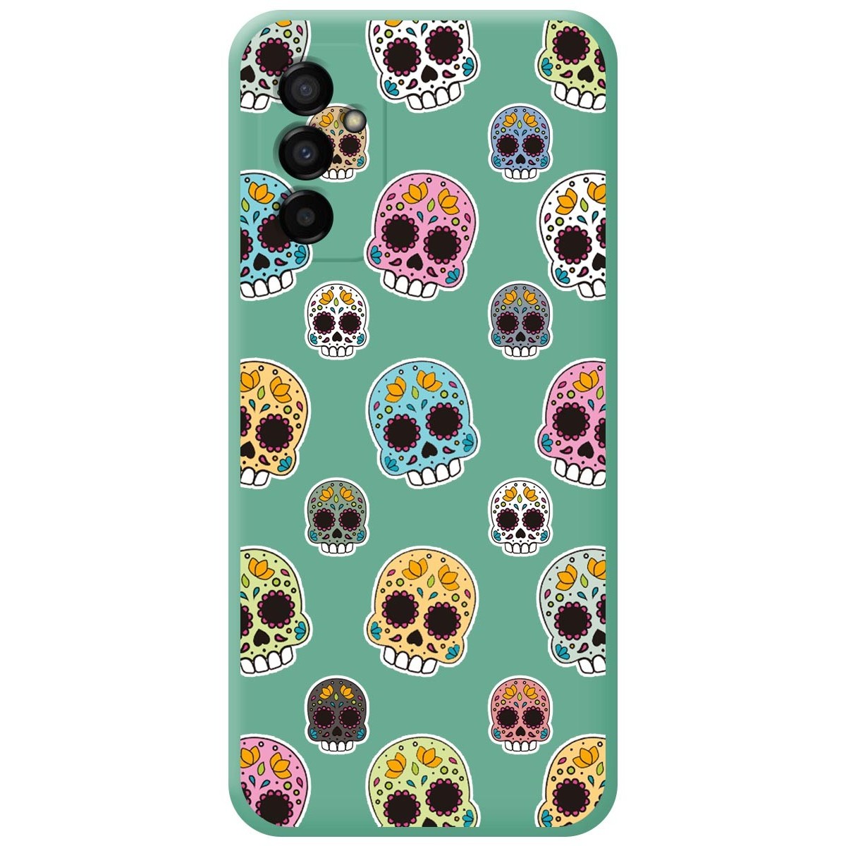 Funda Silicona Líquida Verde para Samsung Galaxy M13 4G diseño Catrina Dibujos