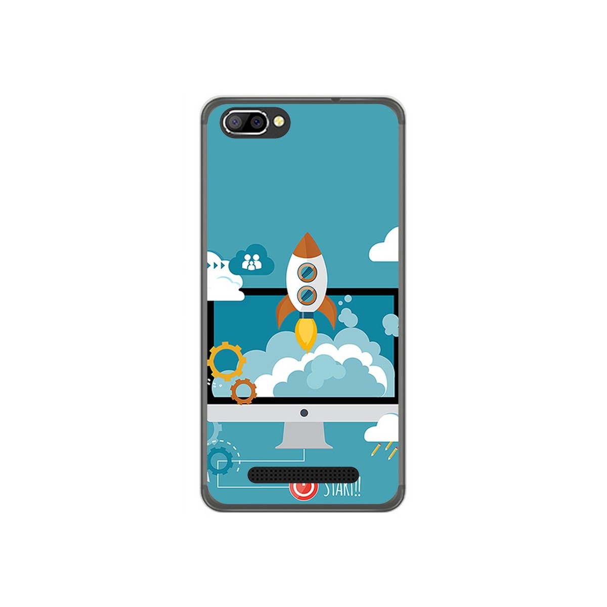 Funda Gel Tpu para Doogee X20 / X20L Diseño Cohete Dibujos