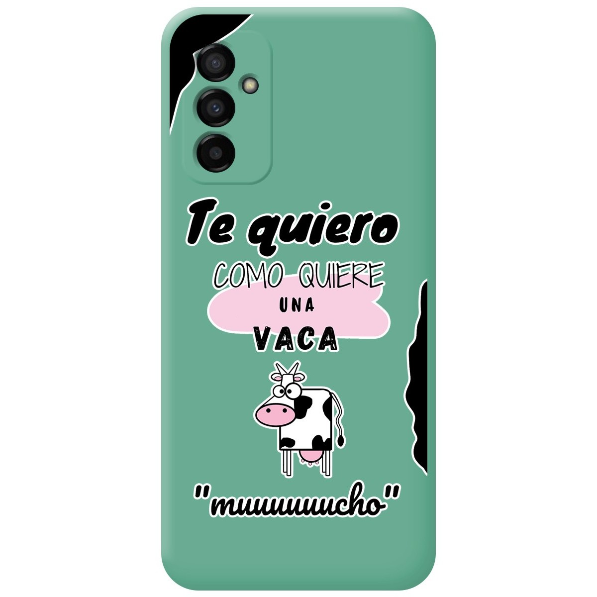 Funda Silicona Líquida Verde para Samsung Galaxy M13 4G diseño Vaca Dibujos