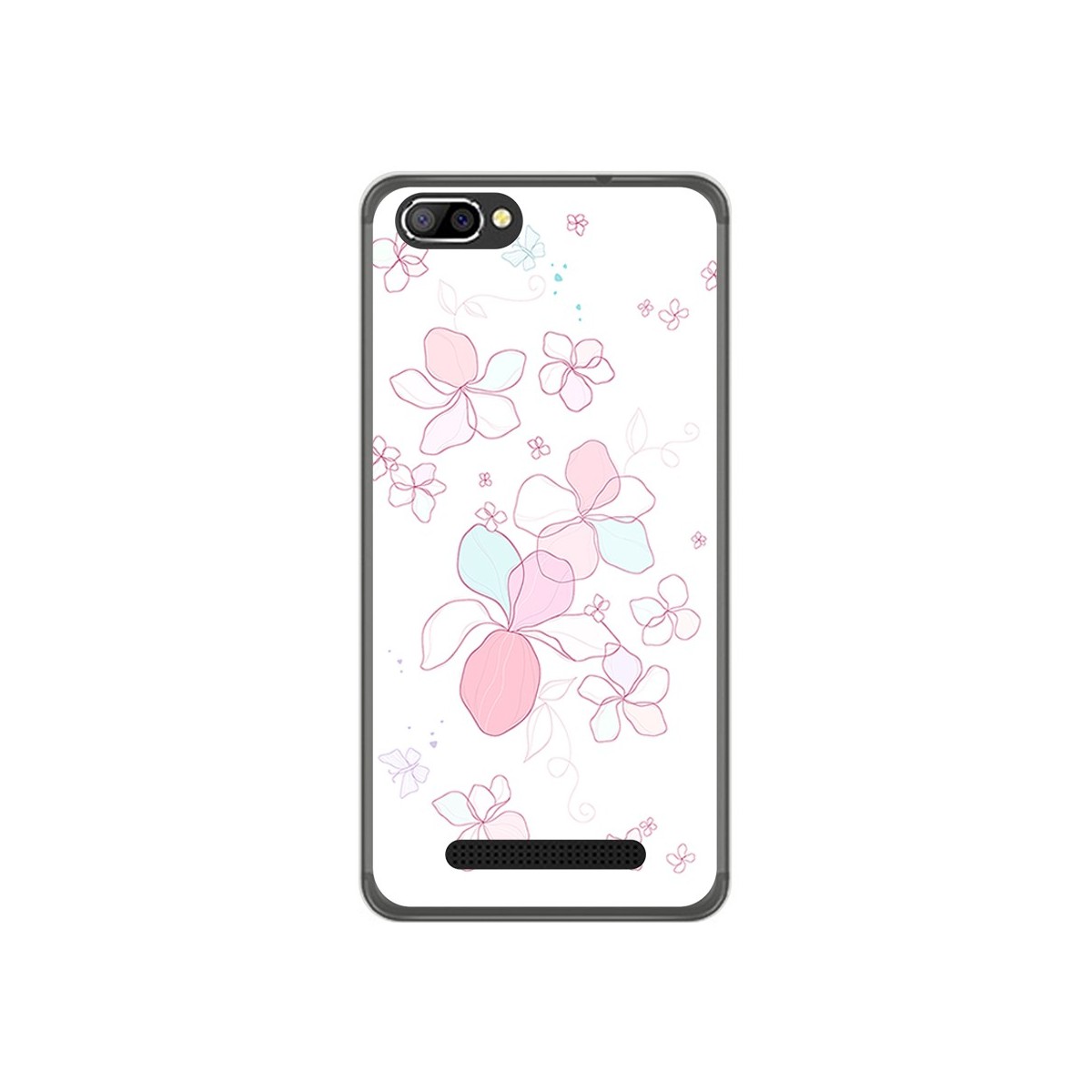 Funda Gel Tpu para Doogee X20 / X20L Diseño Flores Minimal Dibujos