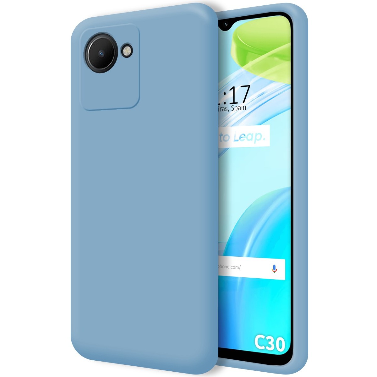 Funda Silicona Líquida Ultra Suave para Realme C30 Color Azul