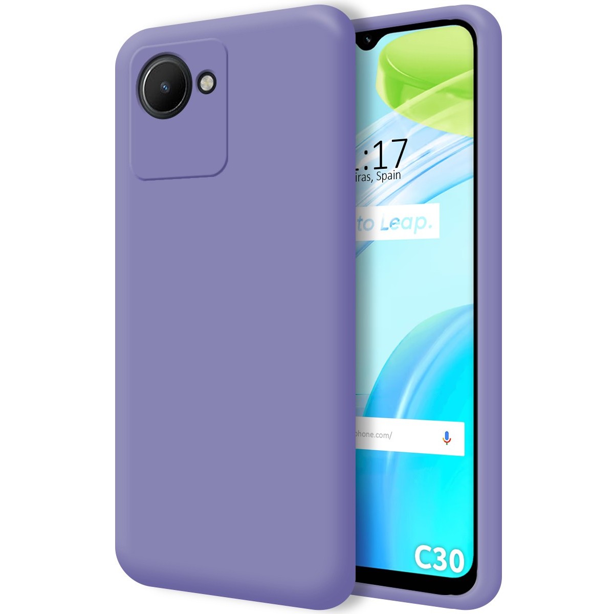 Funda Silicona Líquida Ultra Suave para Realme C30 Color Morada