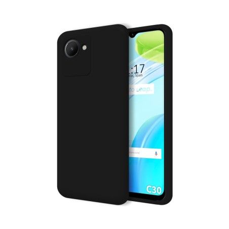 Funda Silicona Líquida Ultra Suave para Realme C30 Color Negra