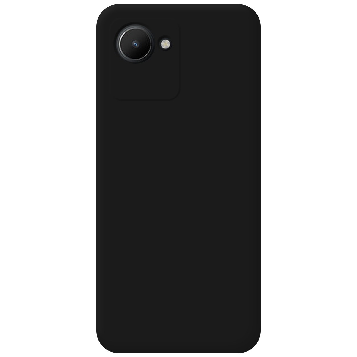 Funda Silicona Líquida Ultra Suave para Realme C30 Color Negra