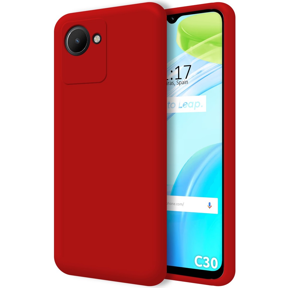 Funda Silicona Líquida Ultra Suave para Realme C30 Color Roja