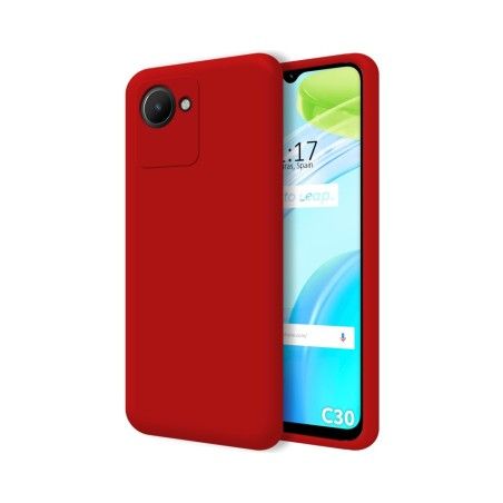 Funda Silicona Líquida Ultra Suave para Realme C30 Color Roja