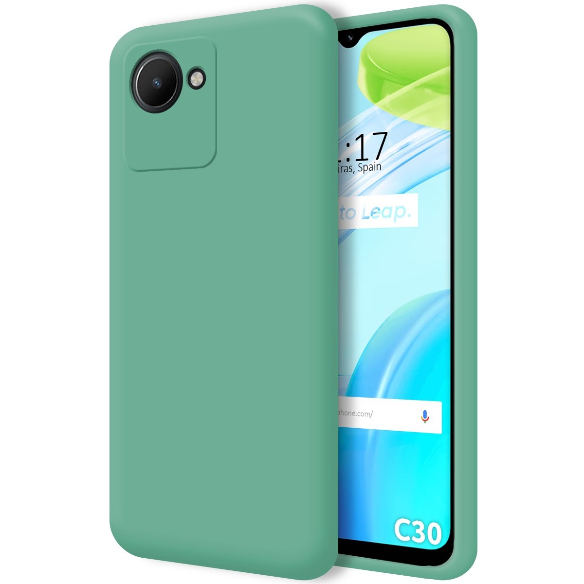 Funda Silicona Líquida Ultra Suave para Realme C30 Color Verde