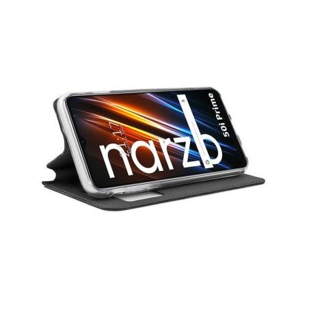 Funda Libro Soporte con Ventana para Realme Narzo 50i Prime Color Negra