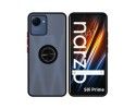 Funda Mate con Borde Negro y Anillo Giratorio 360 para Realme Narzo 50i Prime