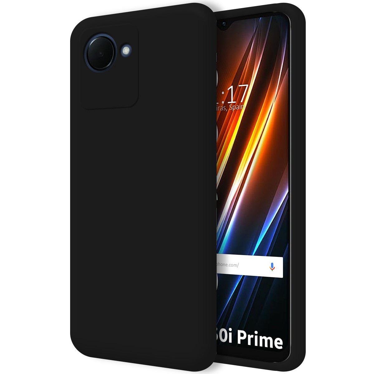 Funda Silicona Líquida Ultra Suave para Realme Narzo 50i Prime Color Negra