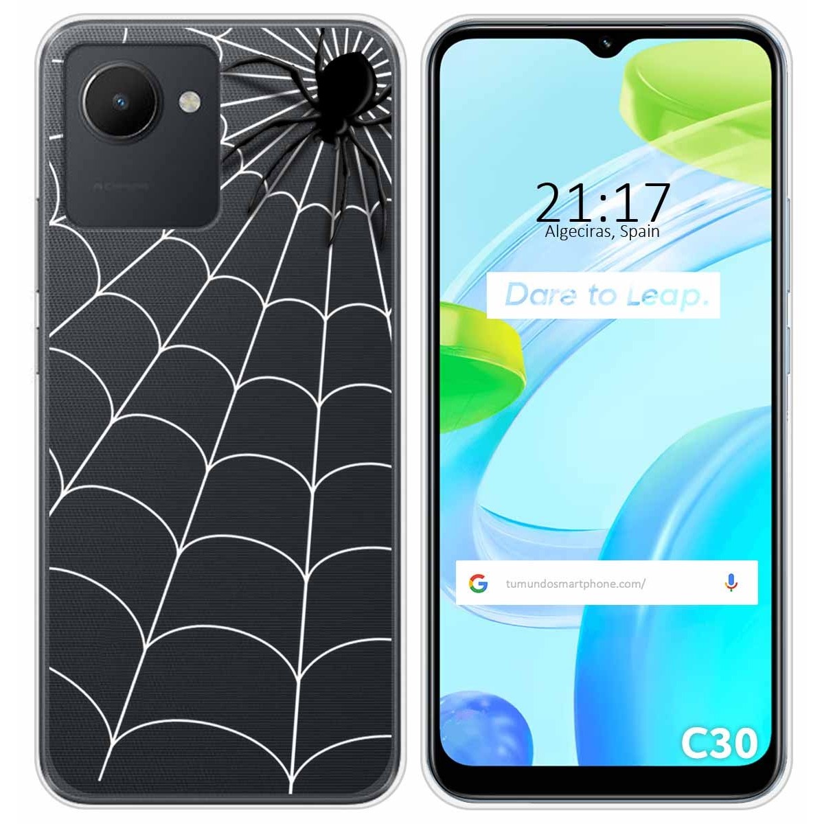 Funda Silicona Transparente para Realme C30 diseño Araña Dibujos
