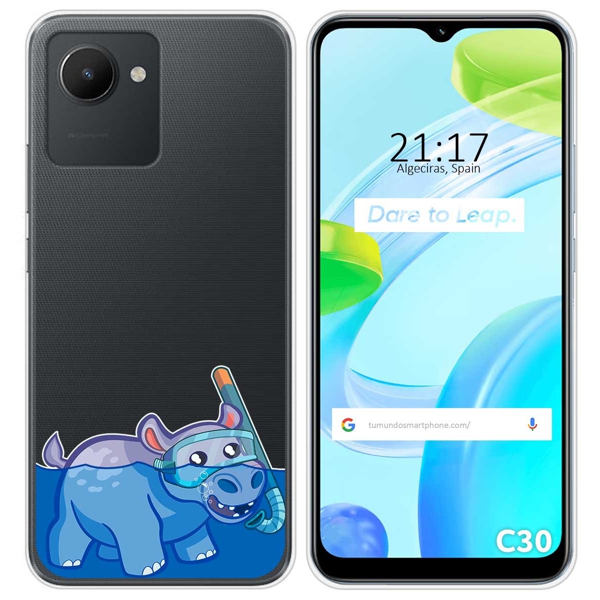 Funda Silicona Transparente para Realme C30 diseño Hipo Dibujos