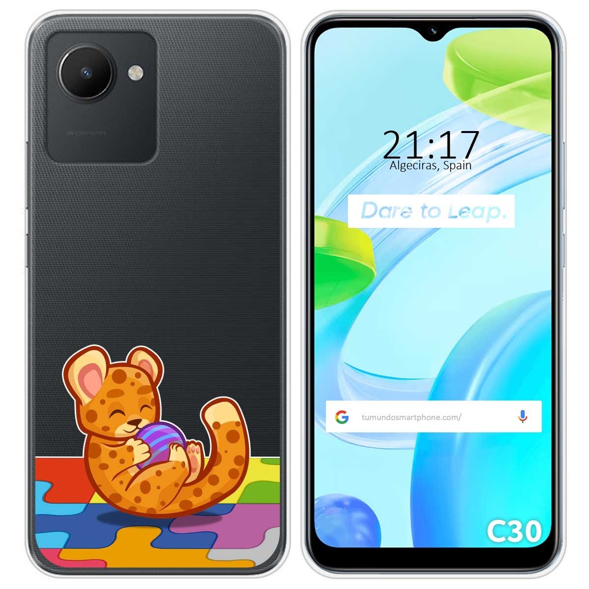 Funda Silicona Transparente para Realme C30 diseño Leopardo Dibujos
