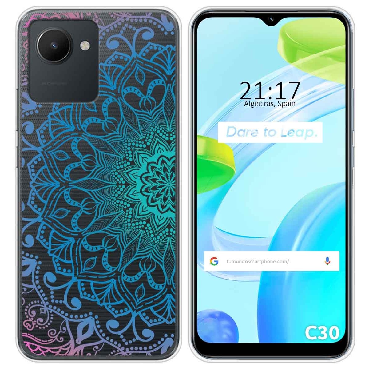 Funda Silicona Transparente para Realme C30 diseño Mandala Dibujos