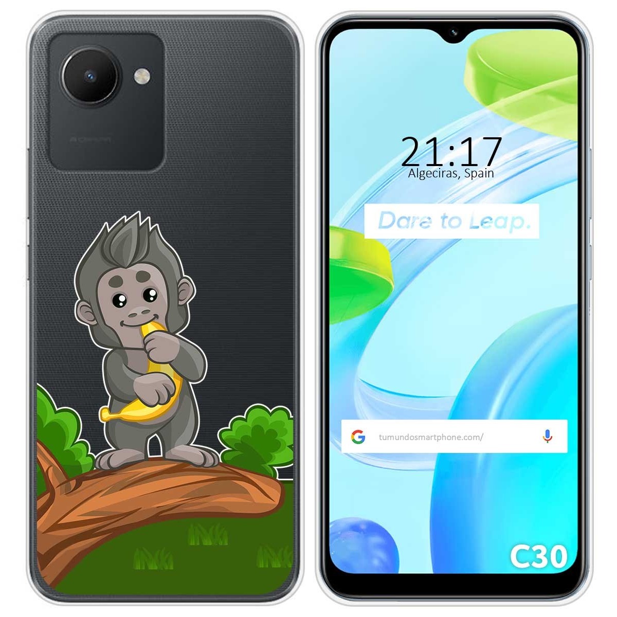 Funda Silicona Transparente para Realme C30 diseño Mono Dibujos