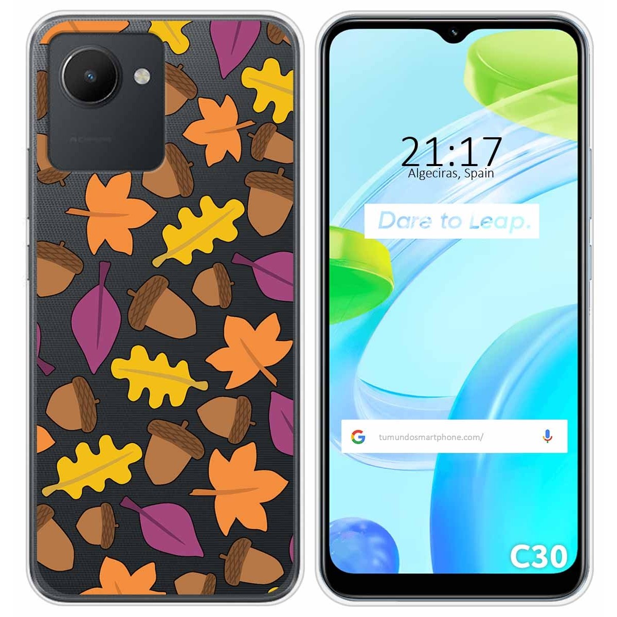 Funda Silicona Transparente para Realme C30 diseño Otoño Dibujos