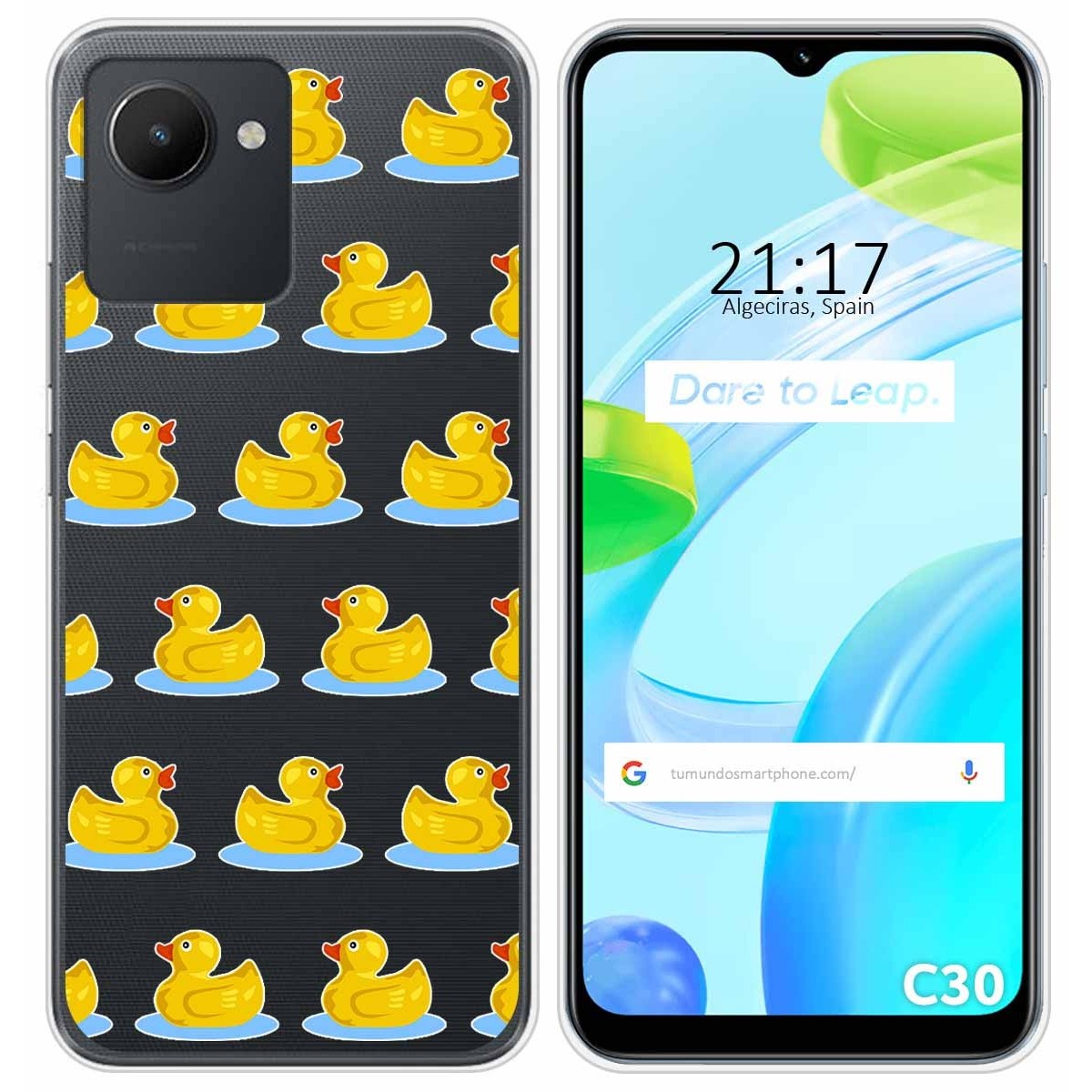 Funda Silicona Transparente para Realme C30 diseño Pato Dibujos