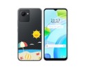 Funda Silicona Transparente para Realme C30 diseño Playa Dibujos