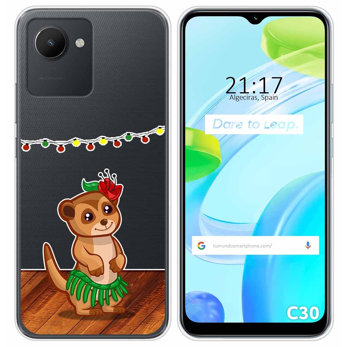 Funda Silicona Transparente para Realme C30 diseño Suricata Dibujos