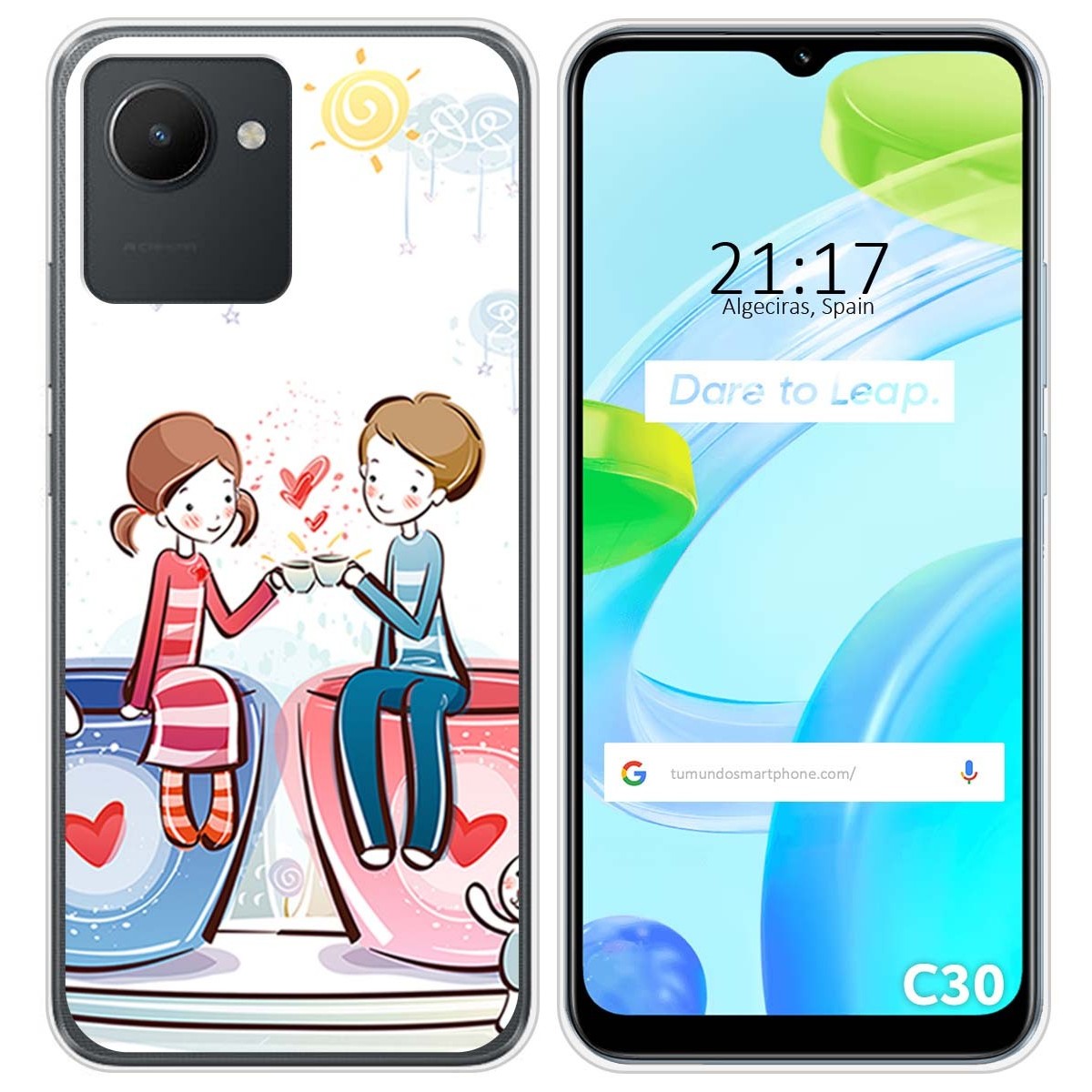 Funda Silicona para Realme C30 diseño Café Dibujos