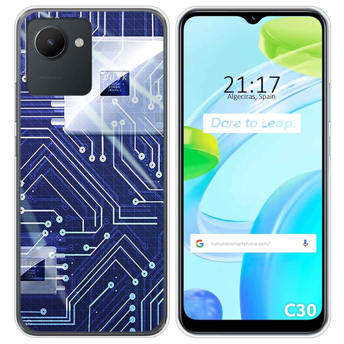 Funda Silicona para Realme C30 diseño Circuito Dibujos