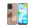 Funda Silicona para Realme C30 diseño Corazones Madera Dibujos