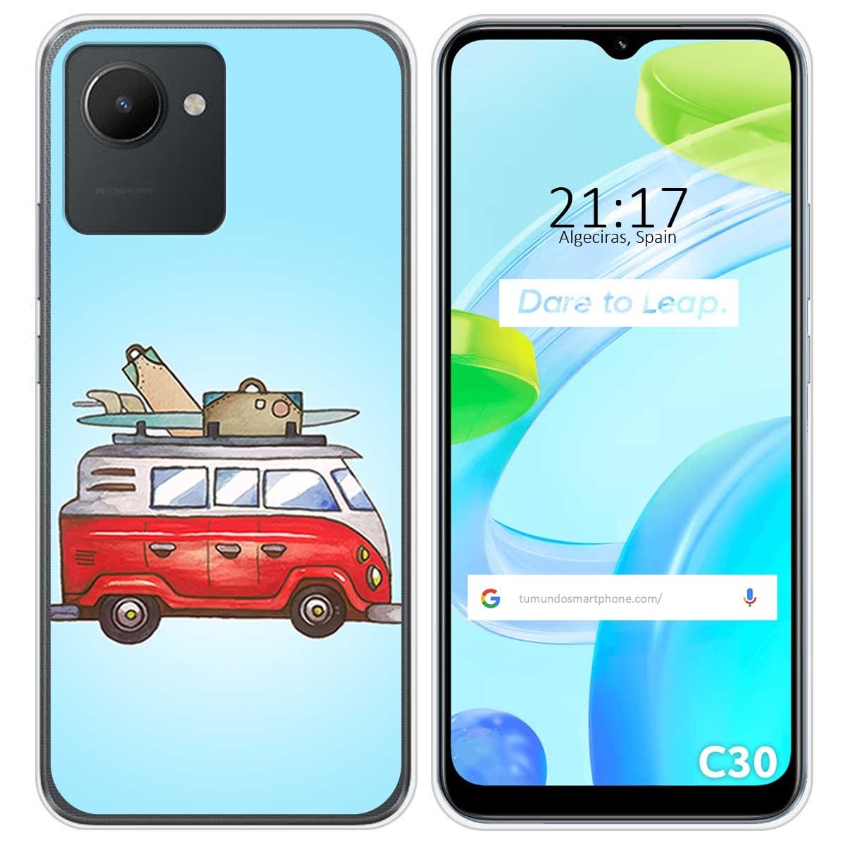 Funda Silicona para Realme C30 diseño Furgoneta Dibujos