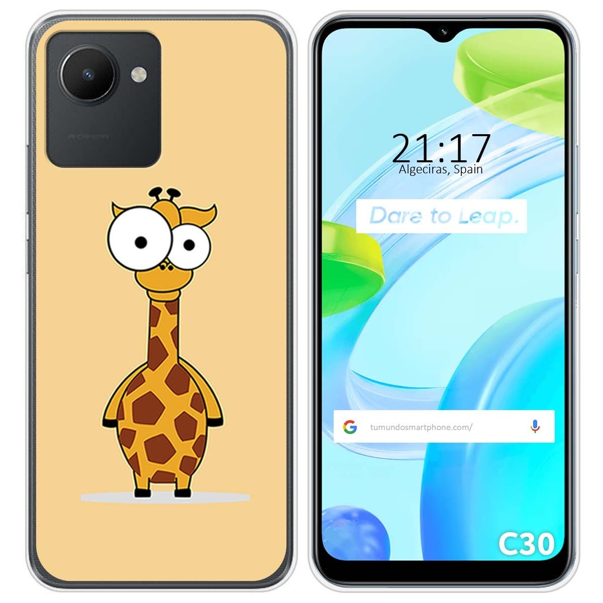 Funda Silicona para Realme C30 diseño Jirafa Dibujos