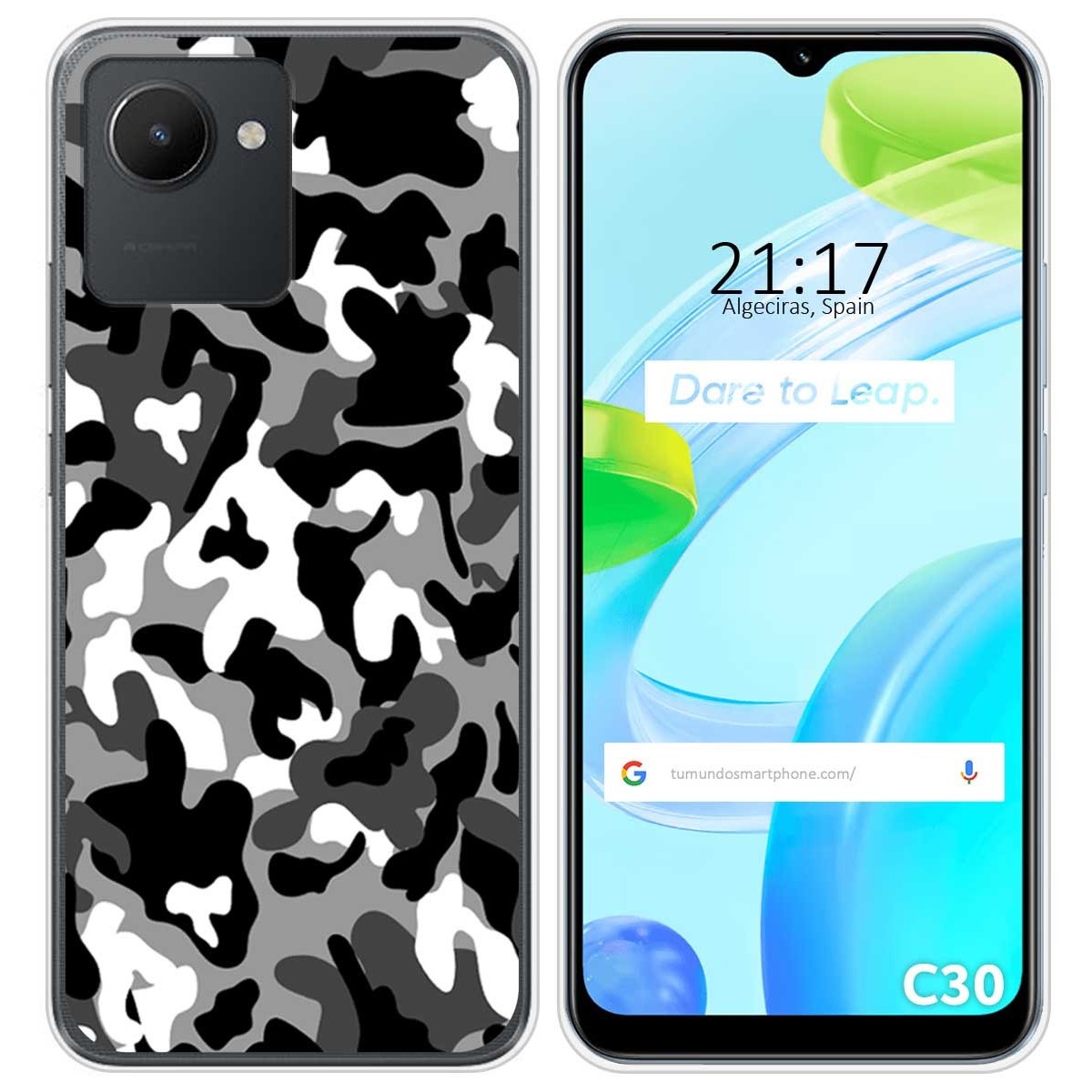 Funda Silicona para Realme C30 diseño Snow Camuflaje Dibujos