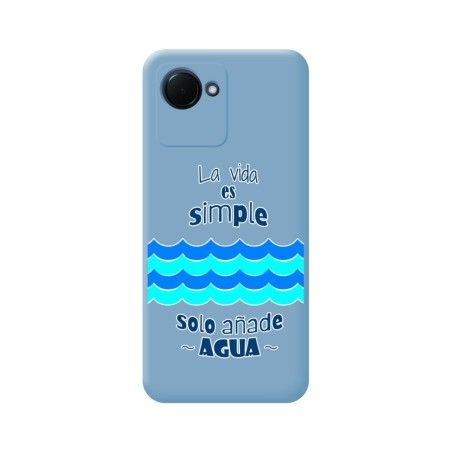 Funda Silicona Líquida Azul para Realme C30 diseño Agua Dibujos