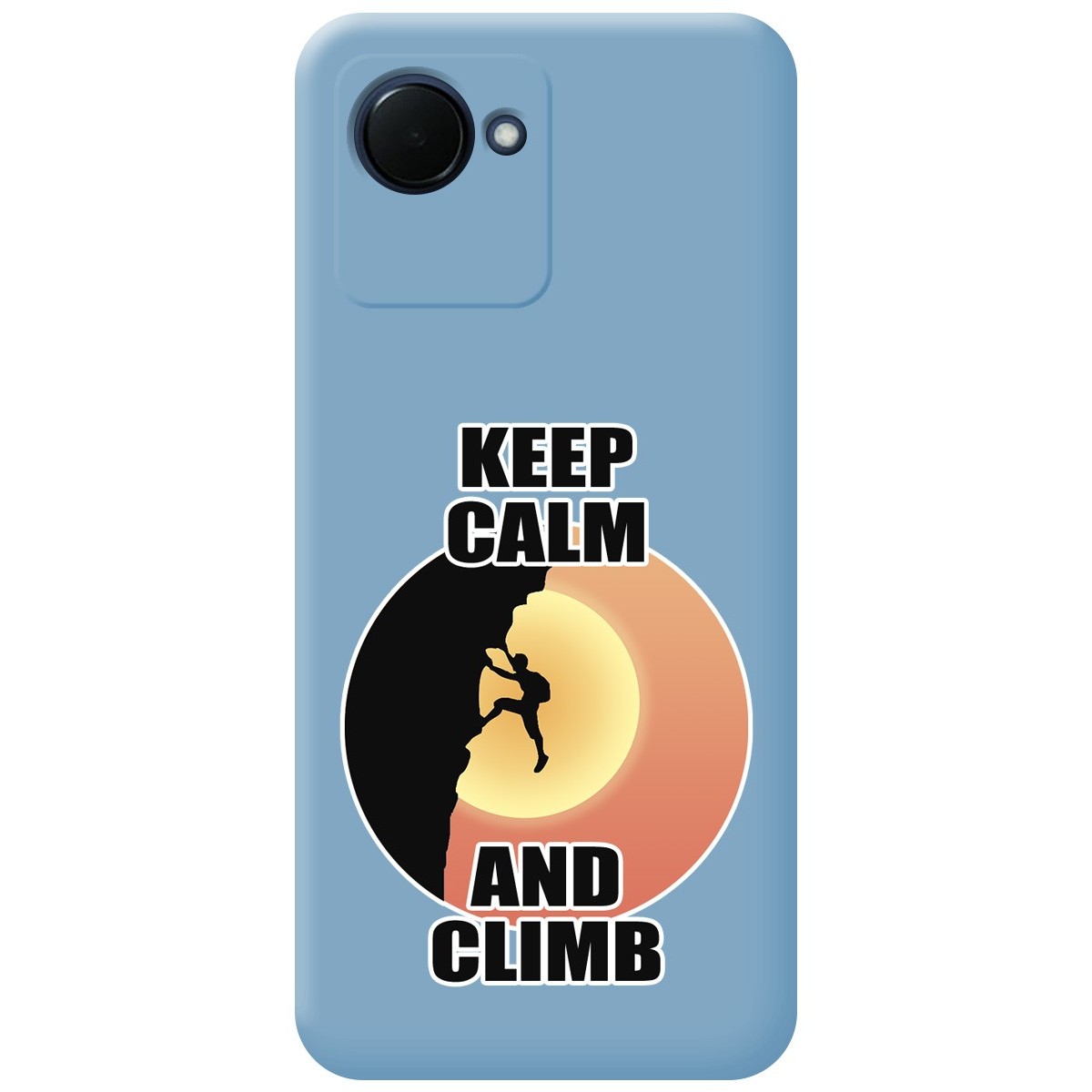 Funda Silicona Líquida Azul para Realme C30 diseño Hombre Escalada Dibujos