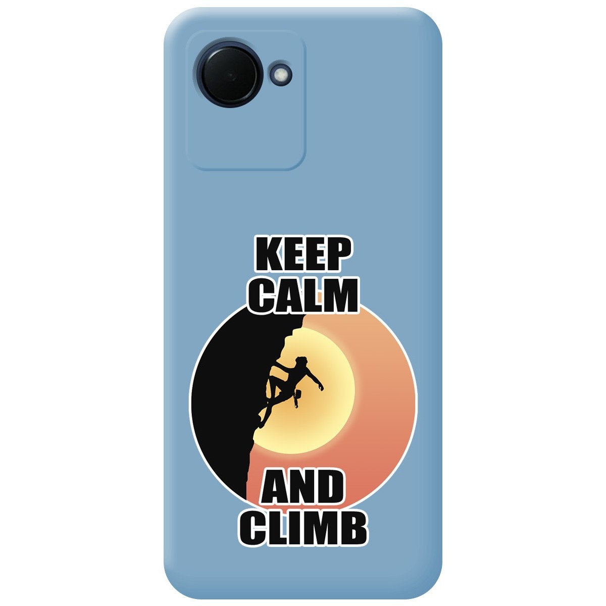 Funda Silicona Líquida Azul para Realme C30 diseño Mujer Escalada Dibujos