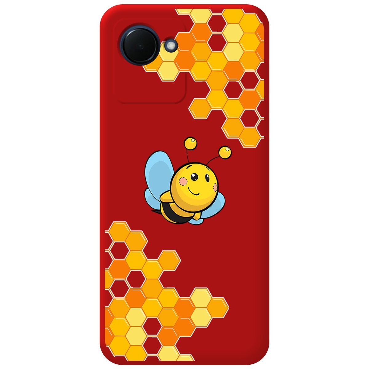 Funda Silicona Líquida Roja para Realme C30 diseño Abeja Dibujos