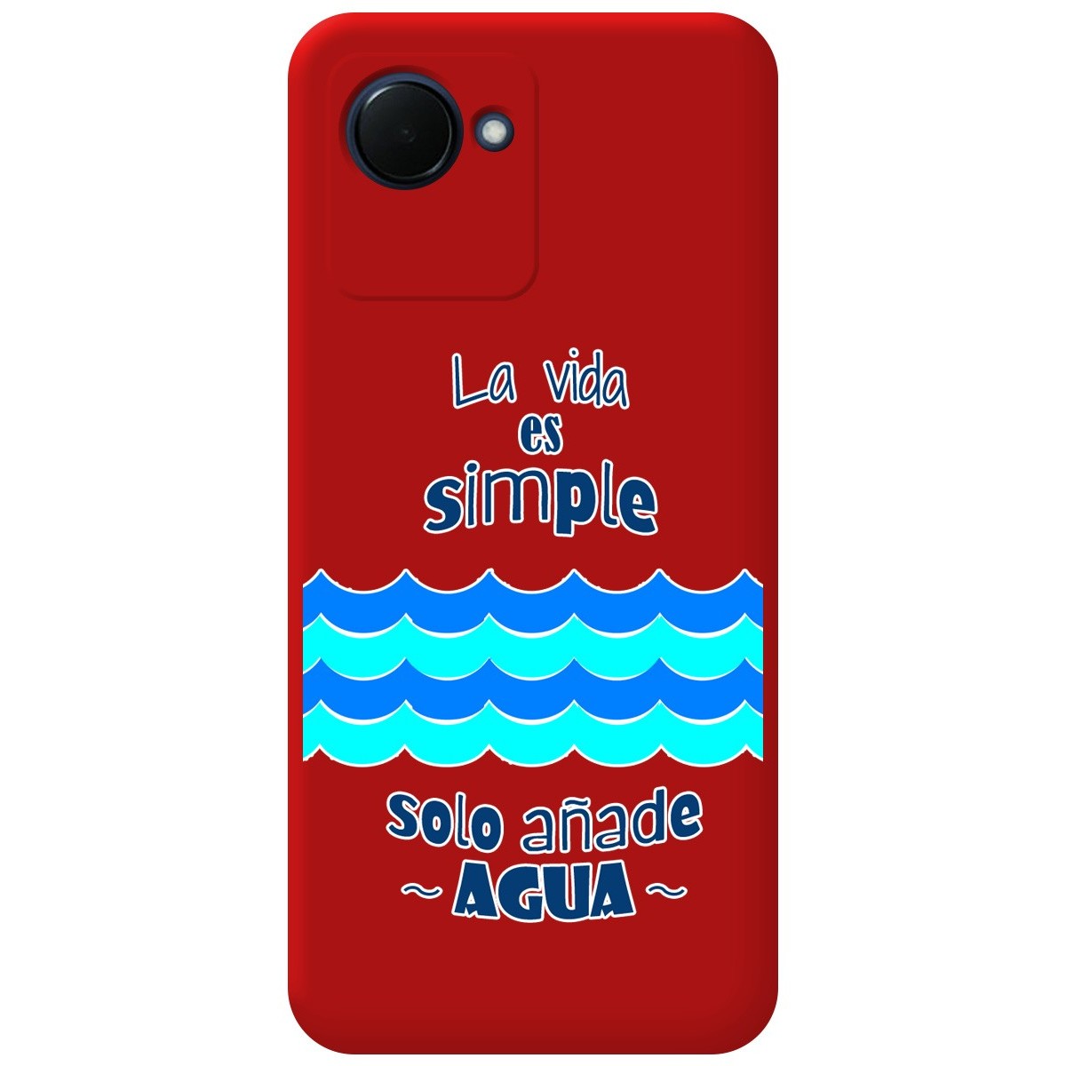 Funda Silicona Líquida Roja para Realme C30 diseño Agua Dibujos