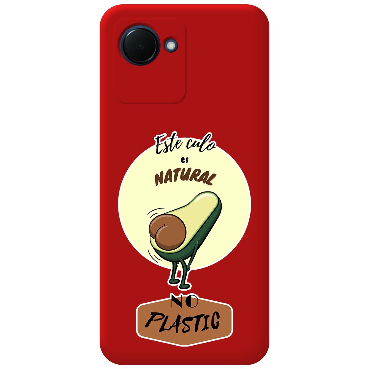 Funda Silicona Líquida Roja para Realme C30 diseño Culo Natural Dibujos