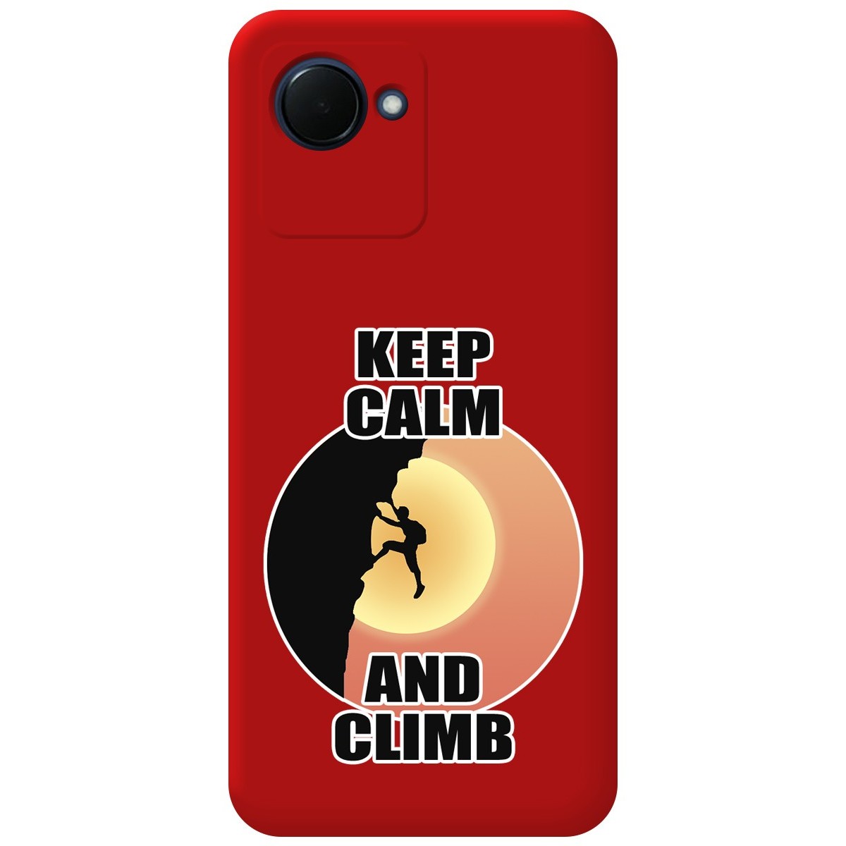 Funda Silicona Líquida Roja para Realme C30 diseño Hombre Escalada Dibujos