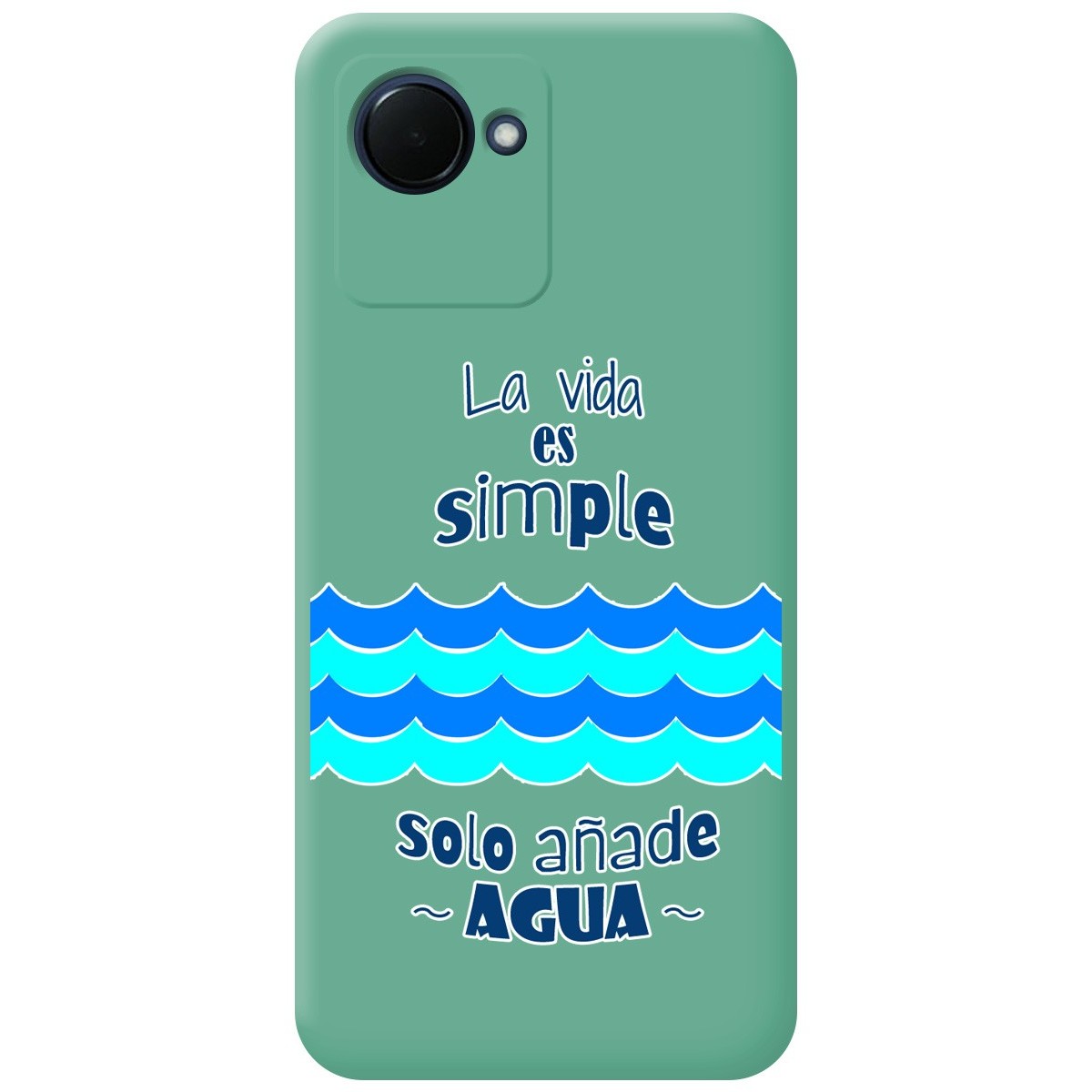 Funda Silicona Líquida Verde para Realme C30 diseño Agua Dibujos