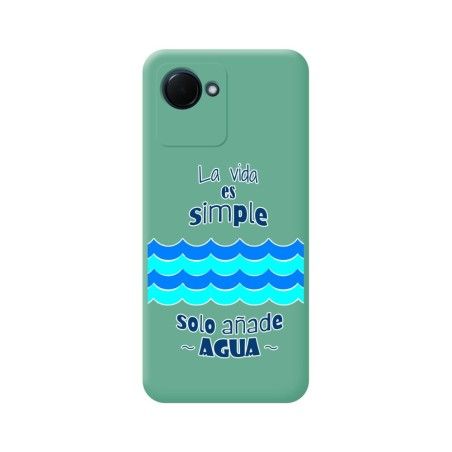 Funda Silicona Líquida Verde para Realme C30 diseño Agua Dibujos