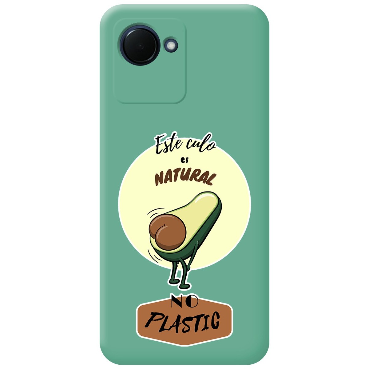 Funda Silicona Líquida Verde para Realme C30 diseño Culo Natural Dibujos