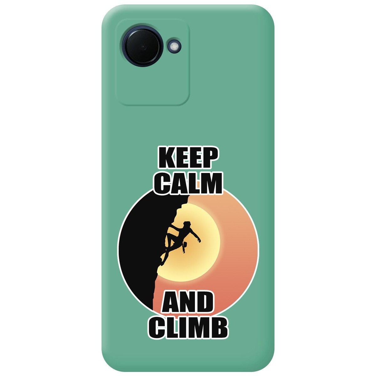 Funda Silicona Líquida Verde para Realme C30 diseño Mujer Escalada Dibujos