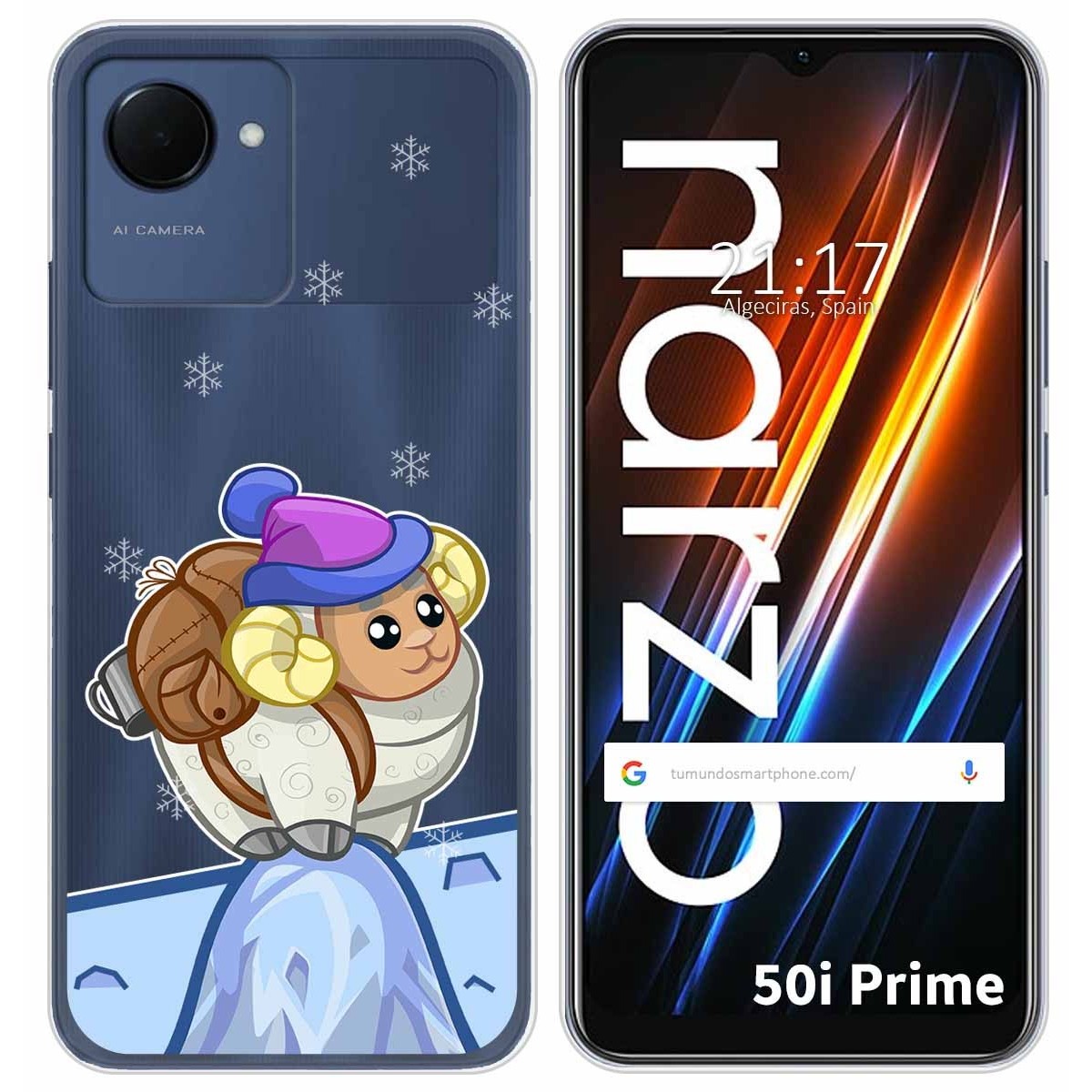 Funda Silicona Transparente para Realme Narzo 50i Prime diseño Cabra Dibujos