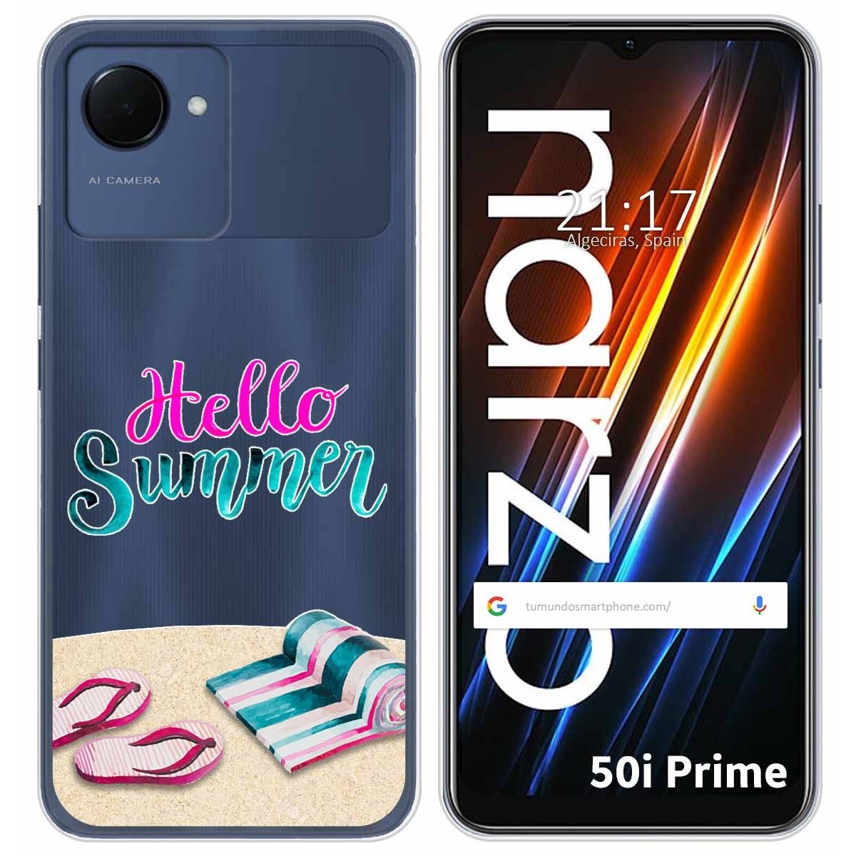 Funda Silicona Transparente para Realme Narzo 50i Prime diseño Summer Dibujos