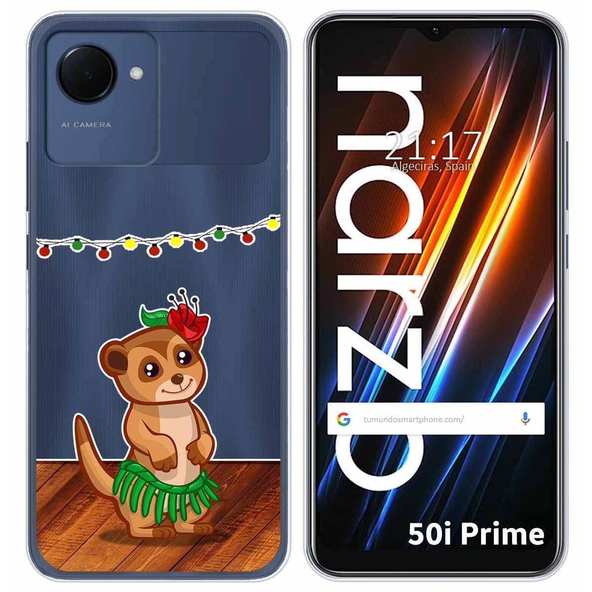 Funda Silicona Transparente para Realme Narzo 50i Prime diseño Suricata Dibujos