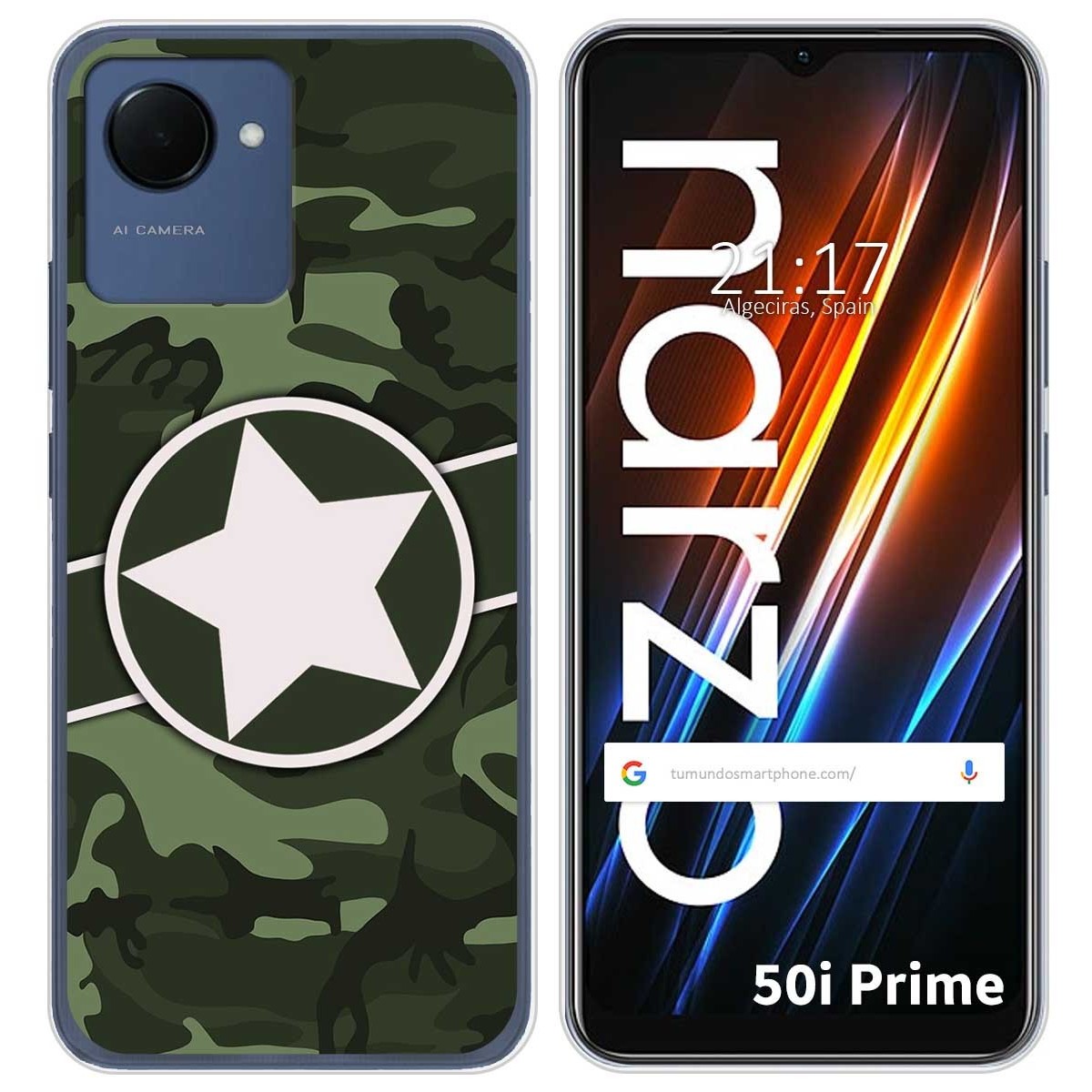 Funda Silicona para Realme Narzo 50i Prime diseño Camuflaje 01 Dibujos