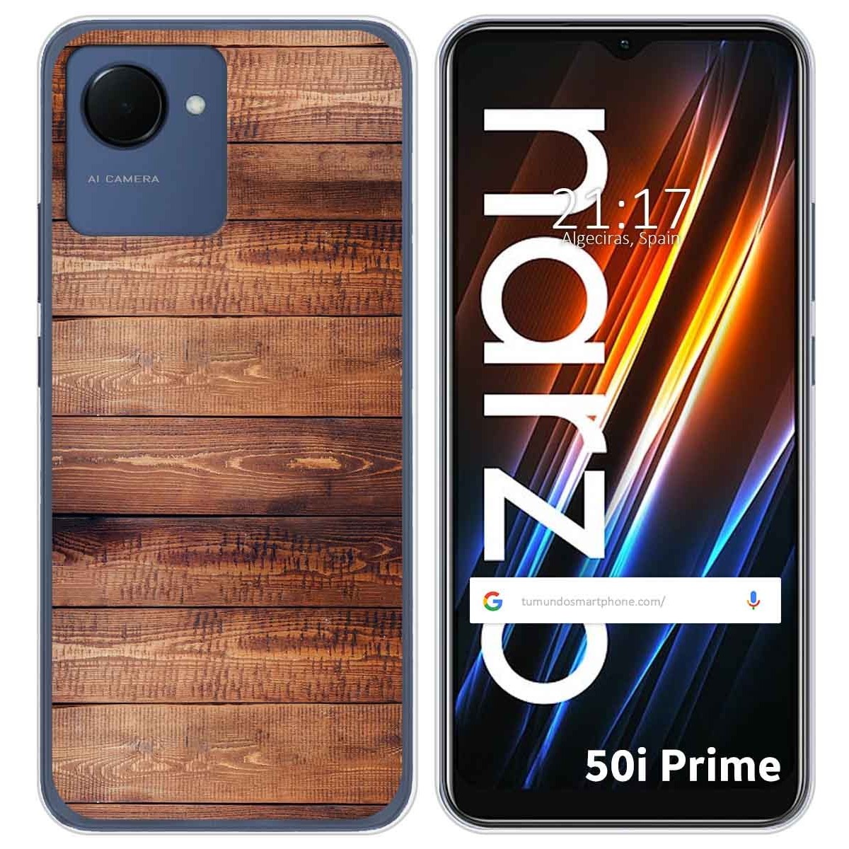Funda Silicona para Realme Narzo 50i Prime diseño Madera 02 Dibujos