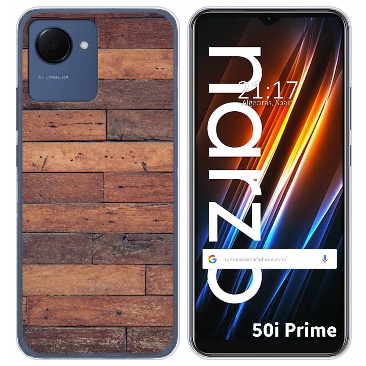 Funda Silicona para Realme Narzo 50i Prime diseño Madera 03 Dibujos
