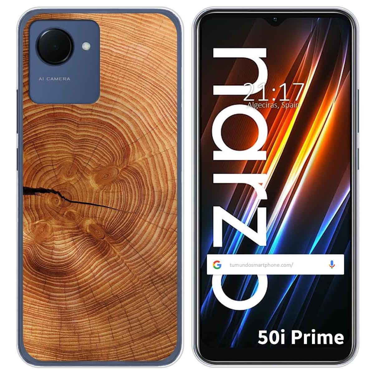 Funda Silicona para Realme Narzo 50i Prime diseño Madera 04 Dibujos