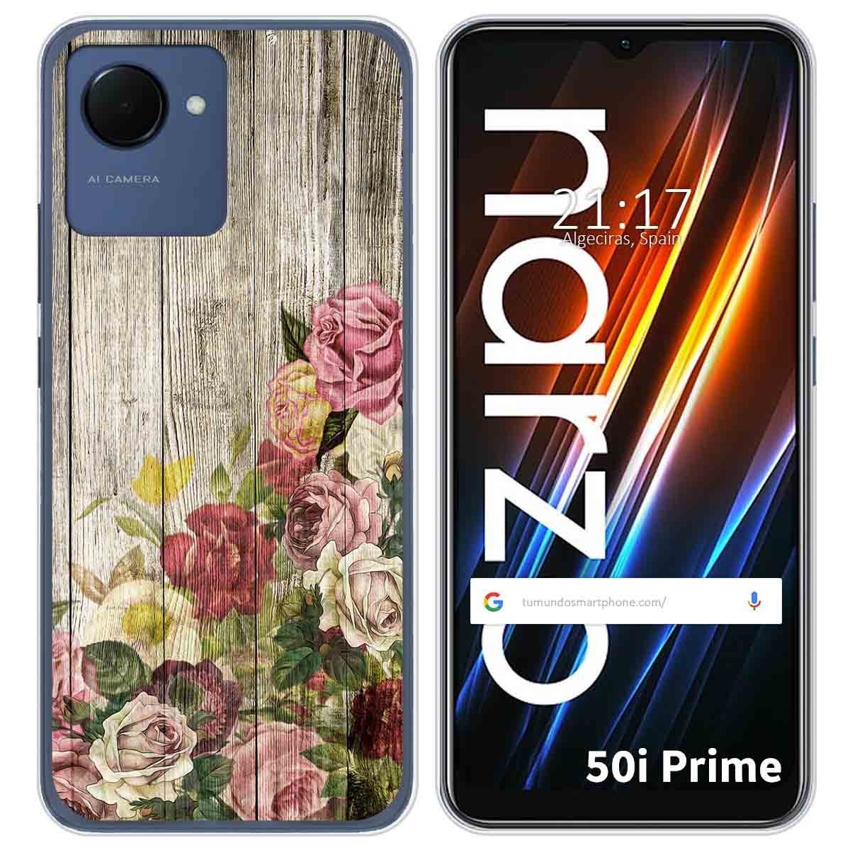 Funda Silicona para Realme Narzo 50i Prime diseño Madera 08 Dibujos