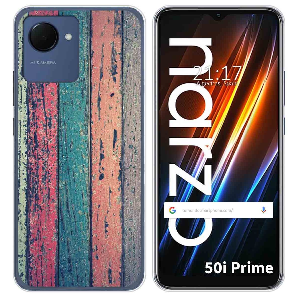 Funda Silicona para Realme Narzo 50i Prime diseño Madera 10 Dibujos